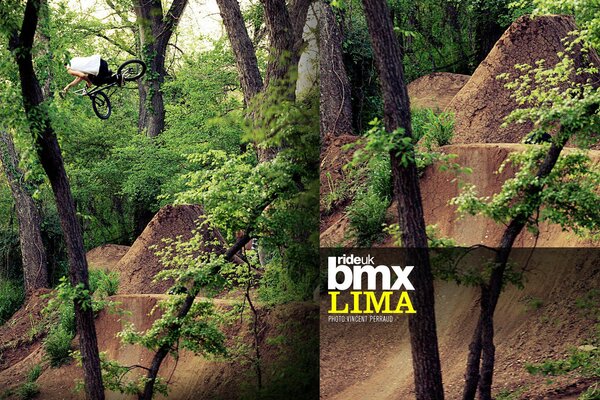 Ciclista en medio de un hermoso paisaje