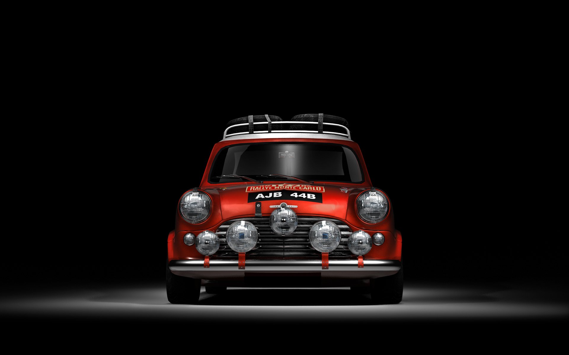 mini cooper красные вид спереди