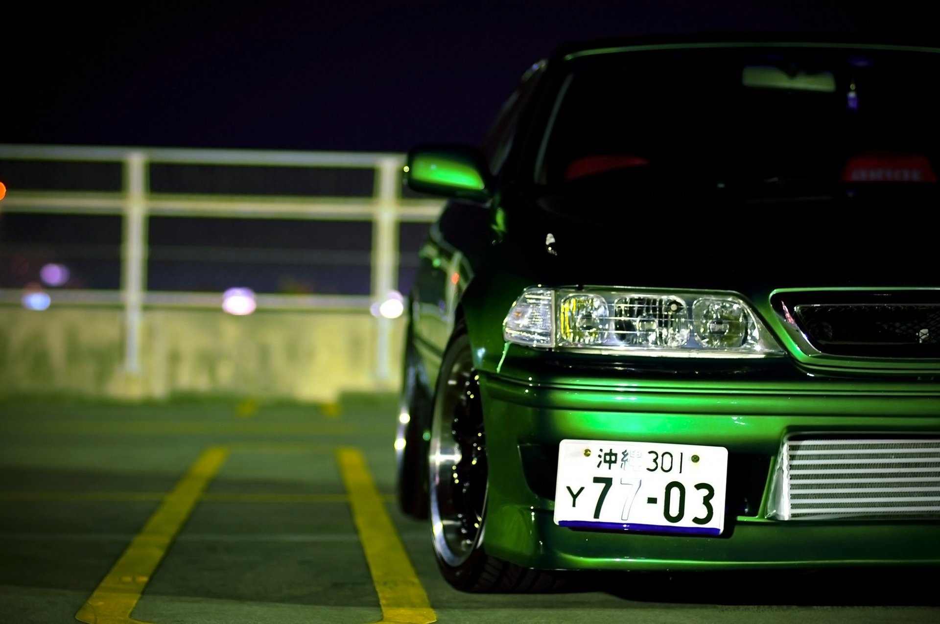 toyota toyota jzx100 mark2 fotos de automóviles cars coches fondos de pantalla de automóviles verde auto nissan aparcamiento luces noche coches vehículos vehículos