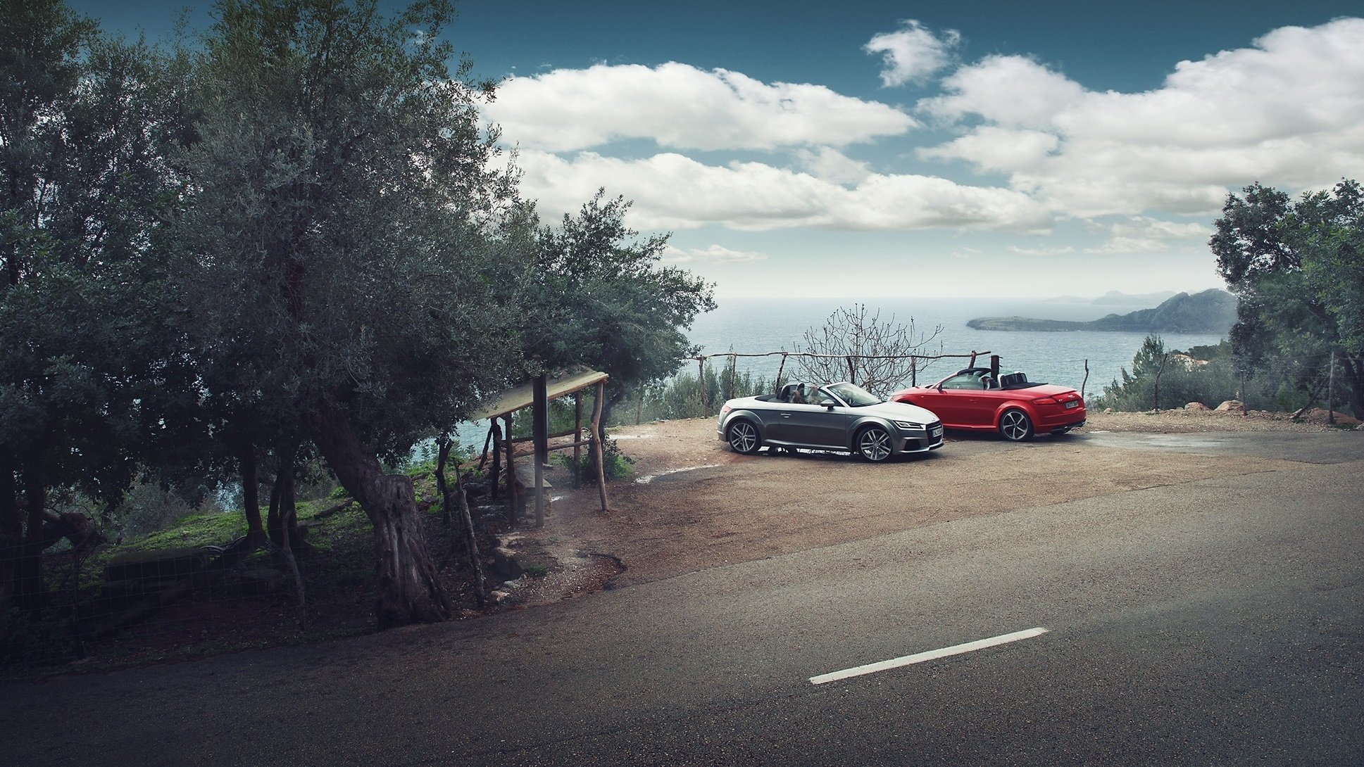 audi tt roadster quattro autos spanien silber rot