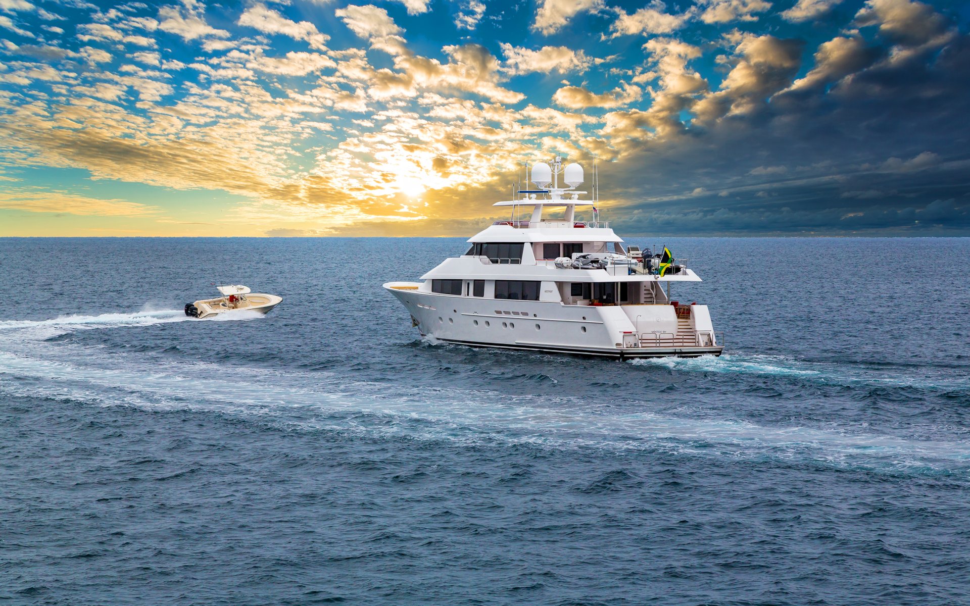 ocean yacht boat waves cyclone sky cloud