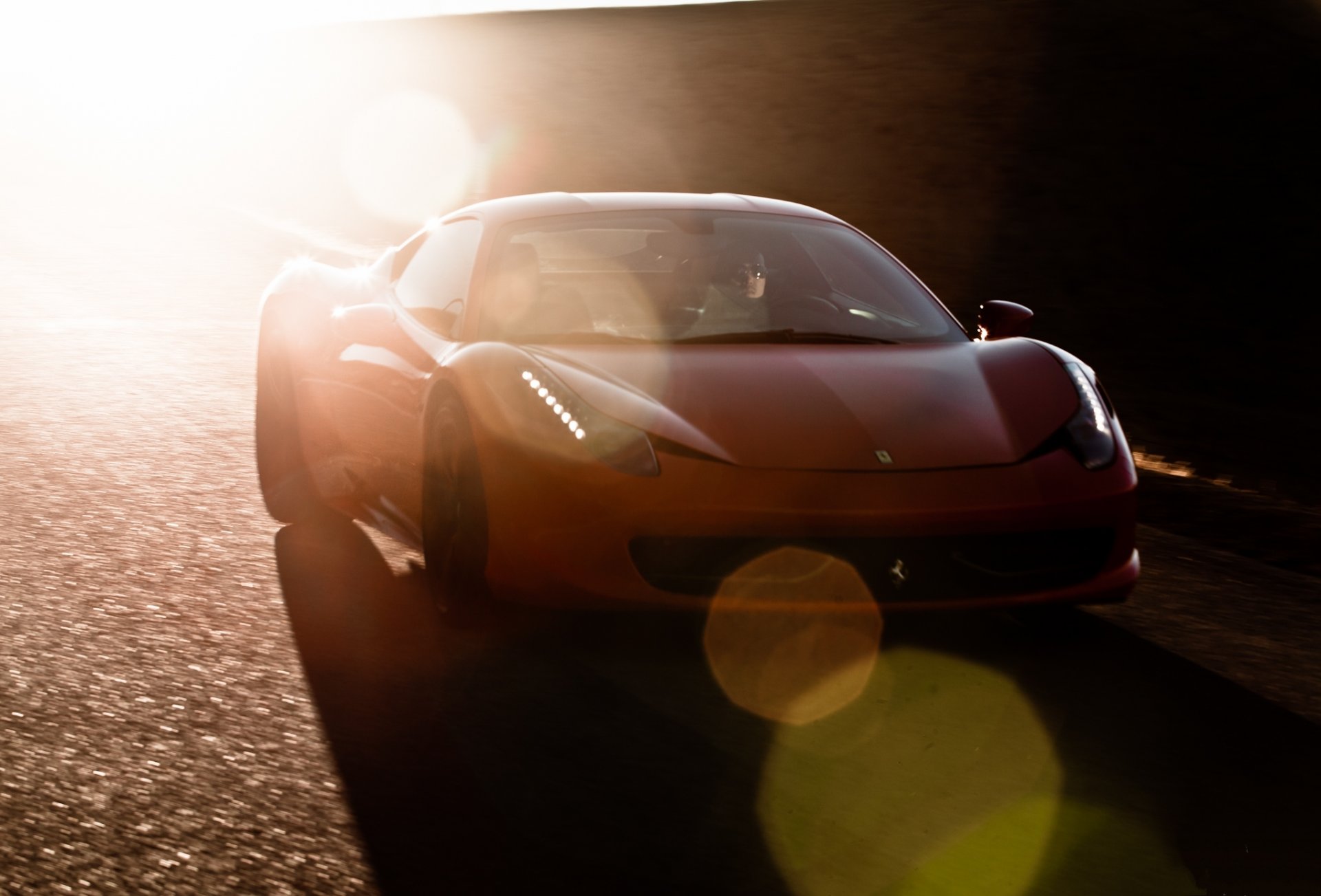 ferrari 458 italia red ferrari italy red road shadow glare