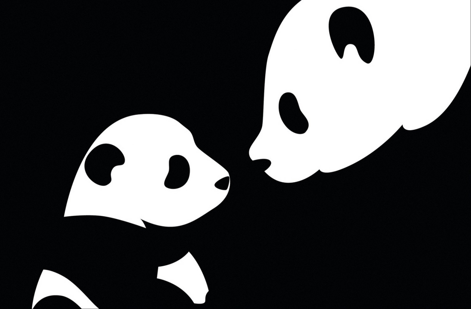 noir et blanc maman enfant panda yeux dessin tristesse noir et blanc dessins anime