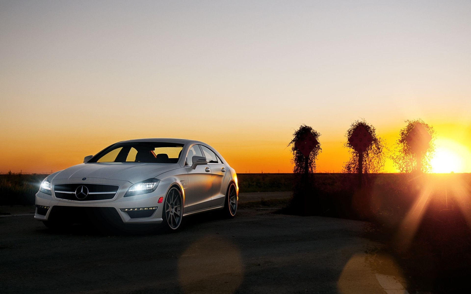 coucher de soleil vitesse privé cher haut amg auto mercedes présentation