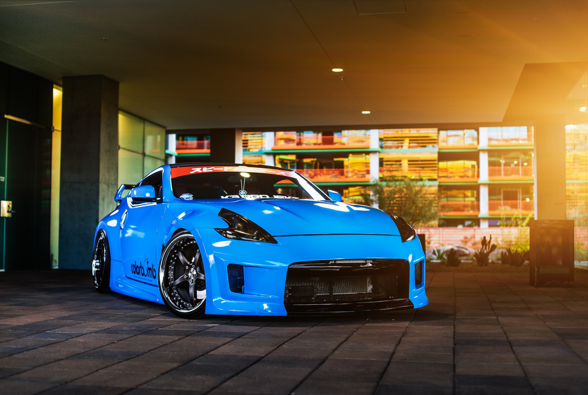 nissan 370z coche tuning azul