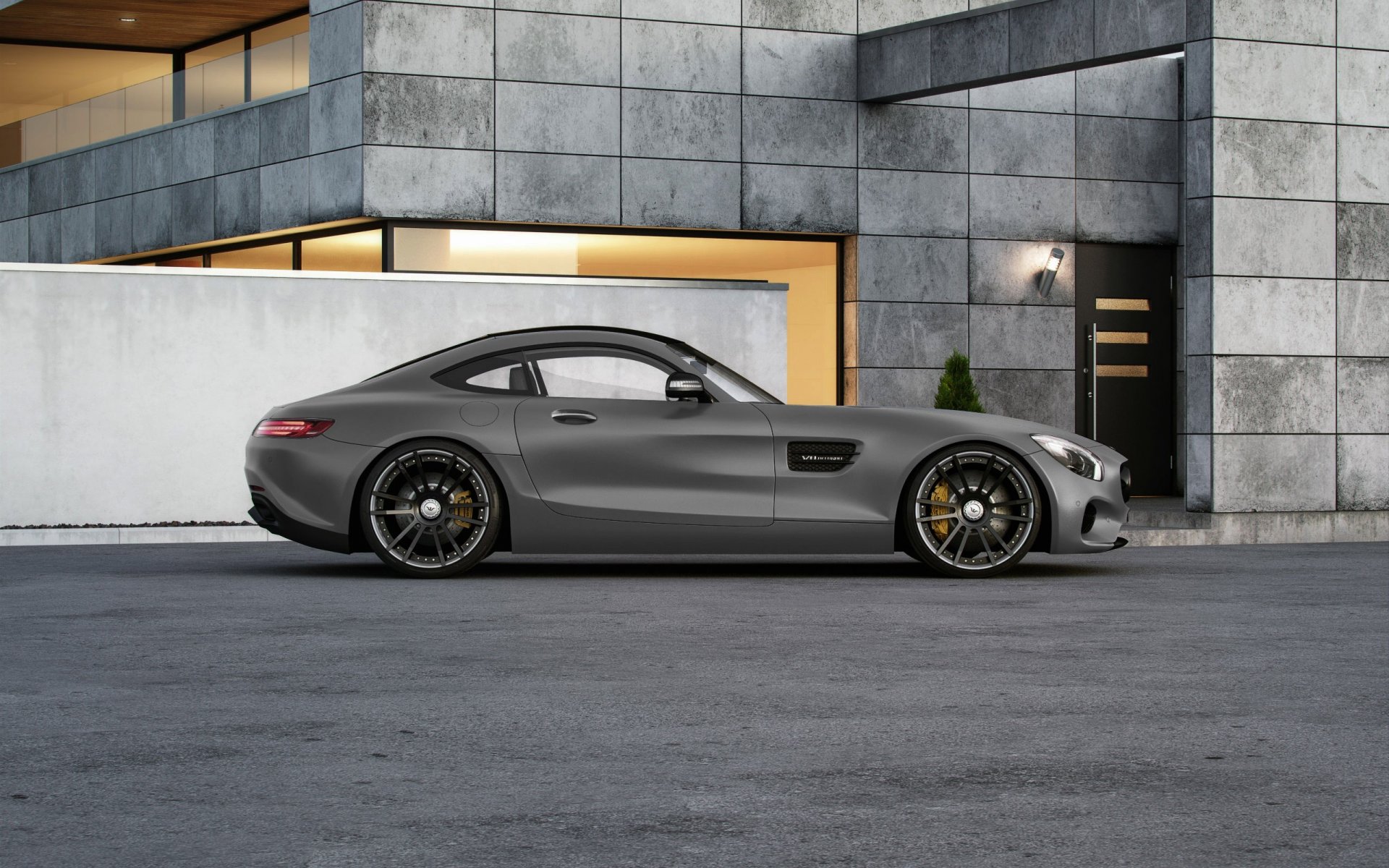 mercedes-benz amg gt tuned wheelsandmore 600hp gris côté