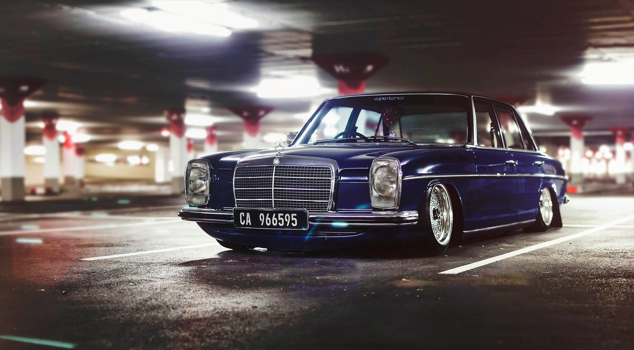 mercedes-benz w115 stanceworks bbs колеса парковка старый автомобиль