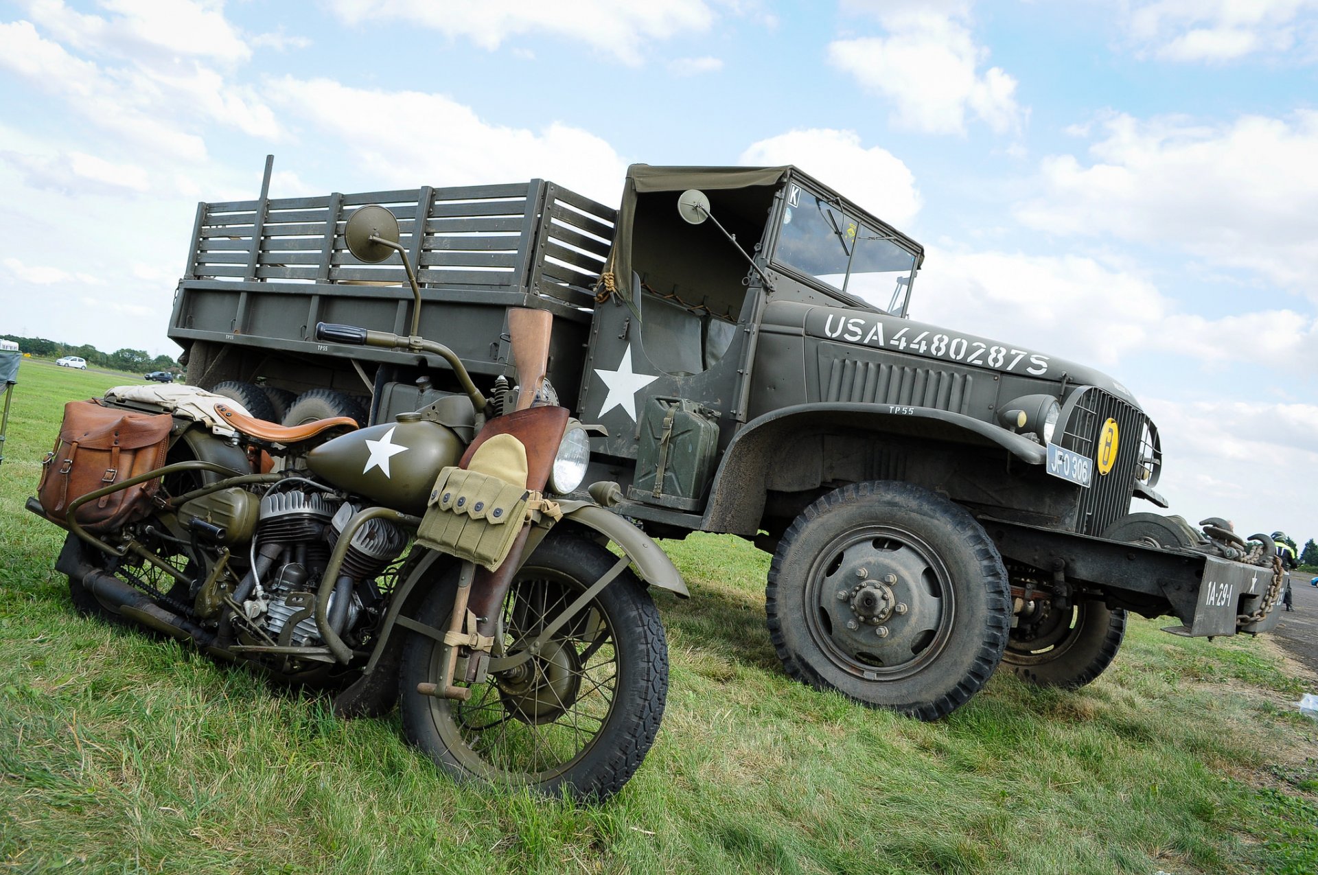 gmc cckw jimmy ciężarówka harley-davidson wla motocykl wojskowy sprzęt wojskowy ii wojny światowej