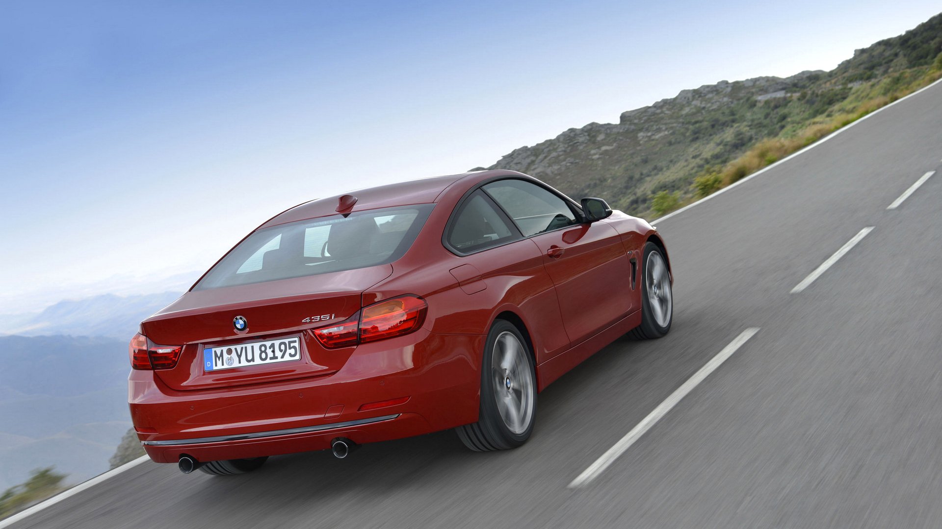 bmw vierte reihe coupé straße landschaft 435i