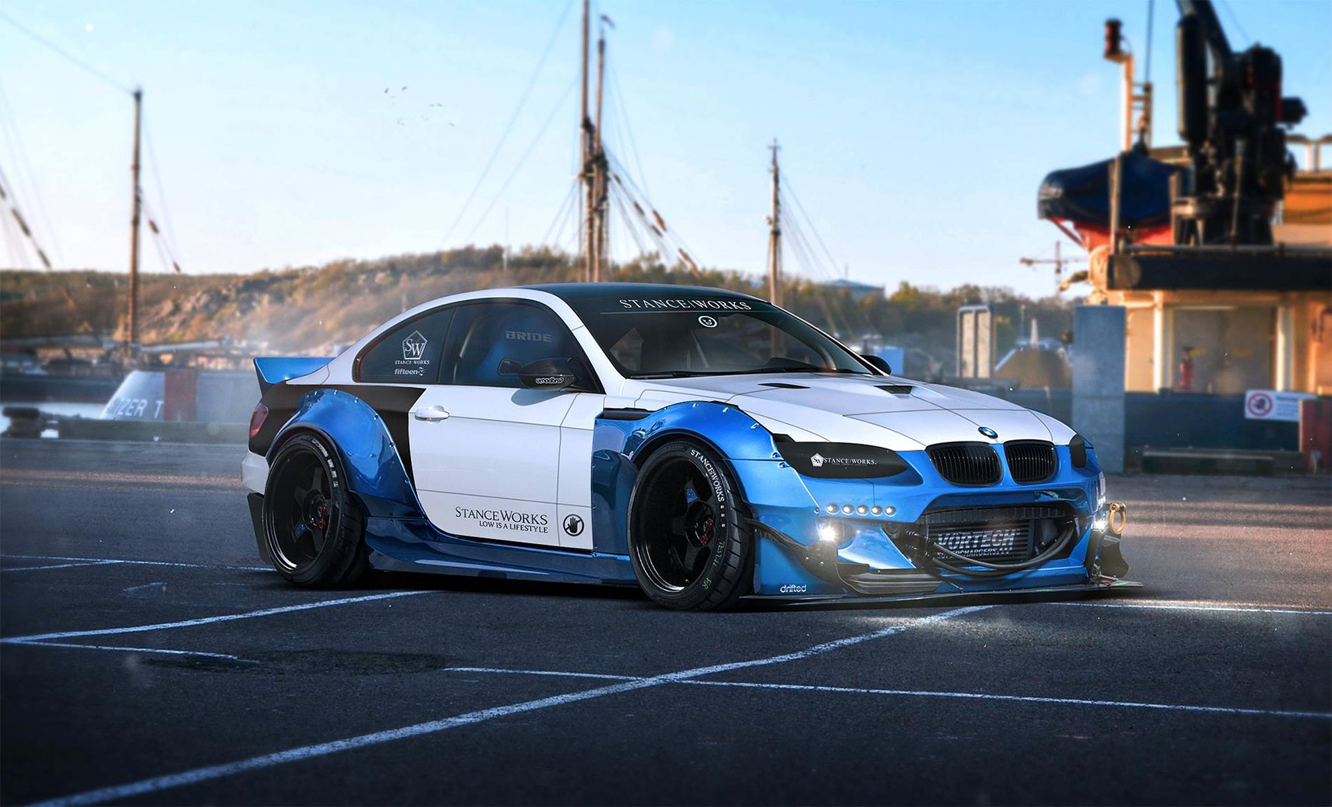 bmw m3 e92 stanceworks rb kit rendering by khyzyl saleem