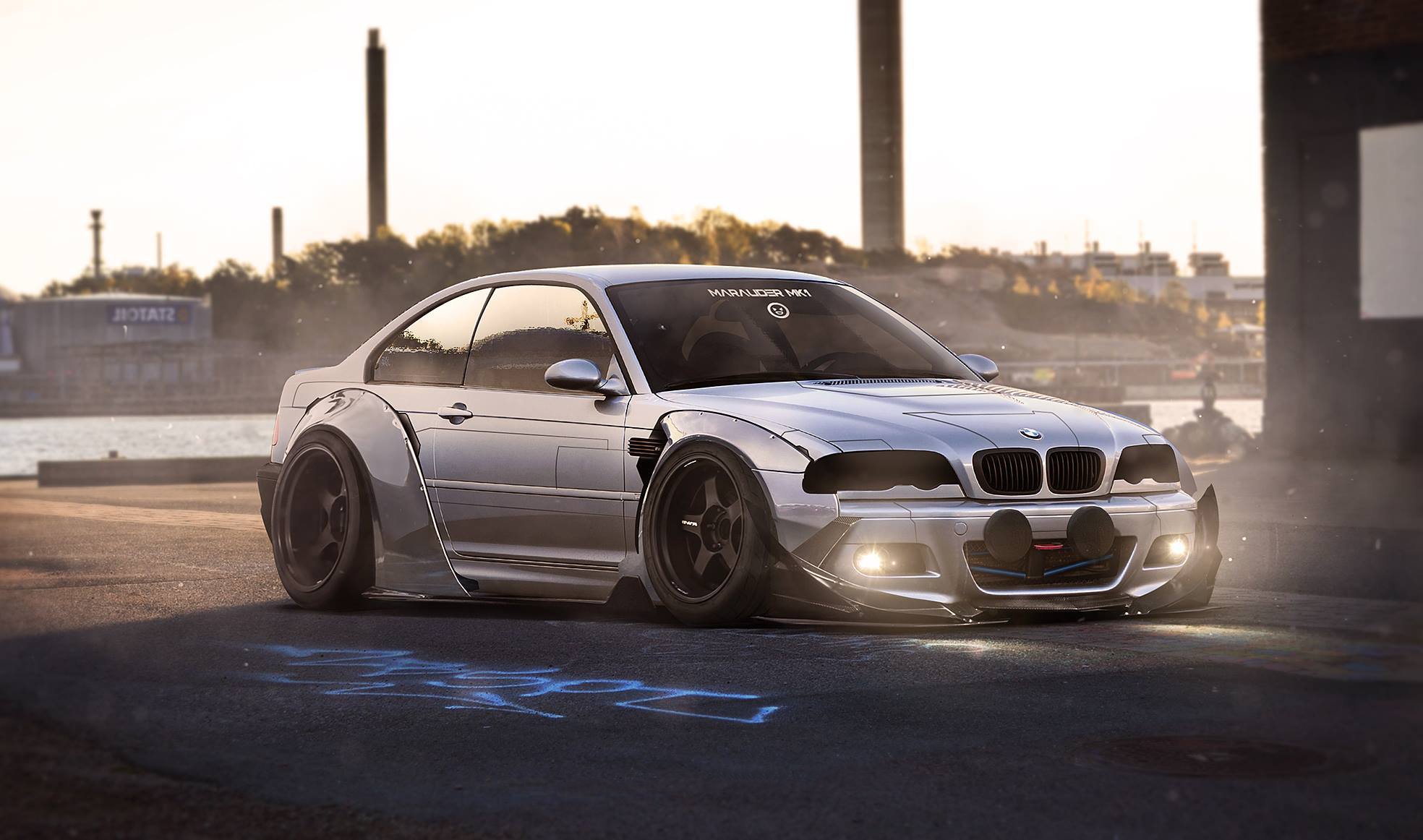 bmw m3 e46 lumière corps kit futur tuning par khyzyl salem