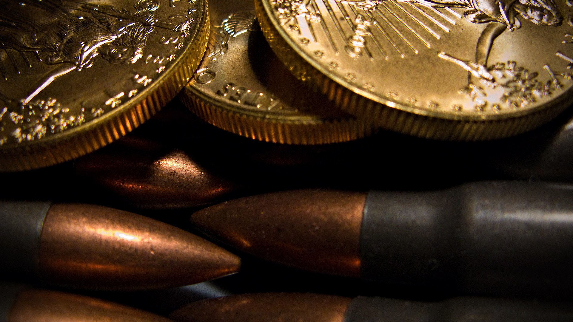 cartridges coins macro bullet