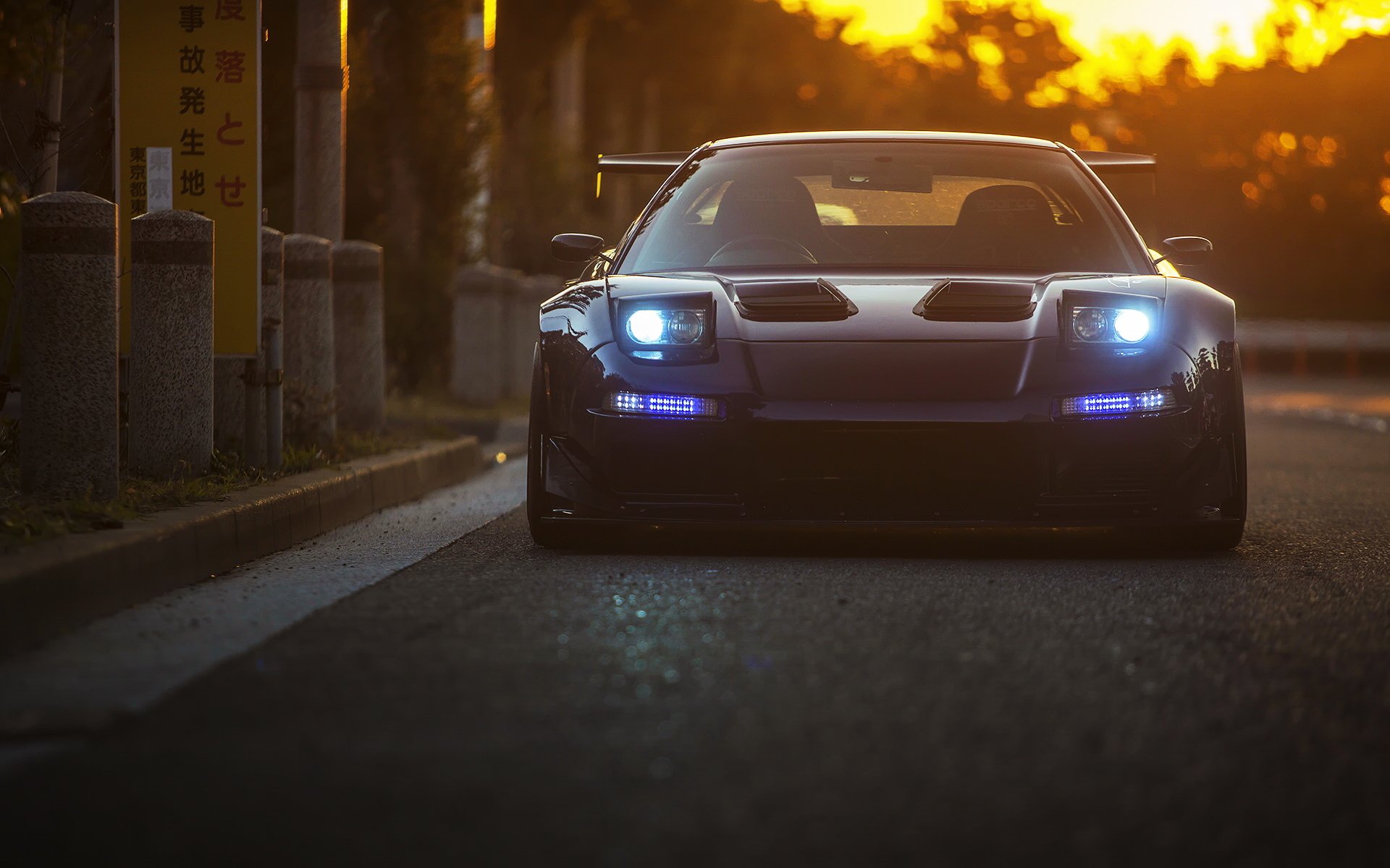 honda nsx voiture coucher de soleil