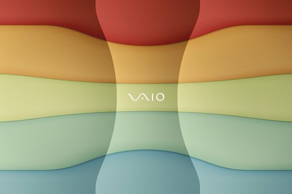 The Vaio logo on a background of multicolored lines