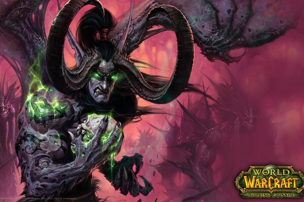 Illidan la furia de la tormenta con el cráneo en la mano