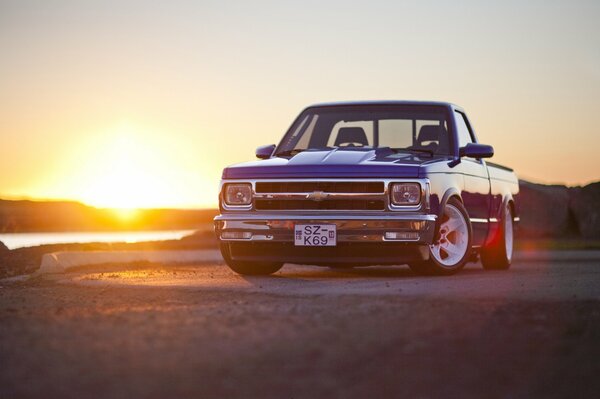 Understated sports Chevrolet at sunset