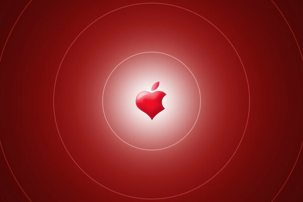 Das Apple-Logo in Form eines Herzens