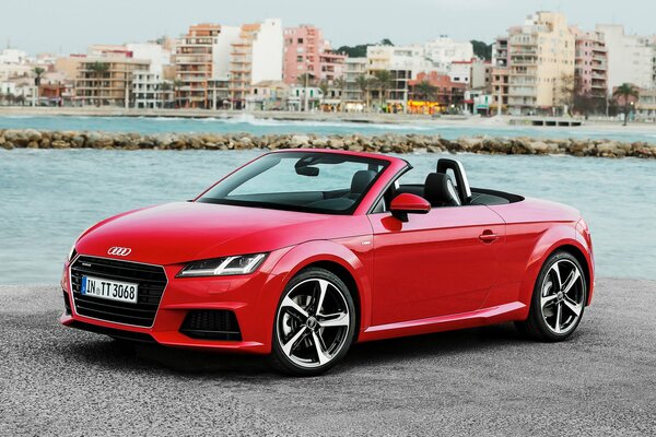 Photo red audi roadster