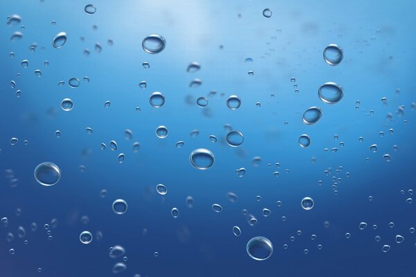 Drops on the glass of a large ship