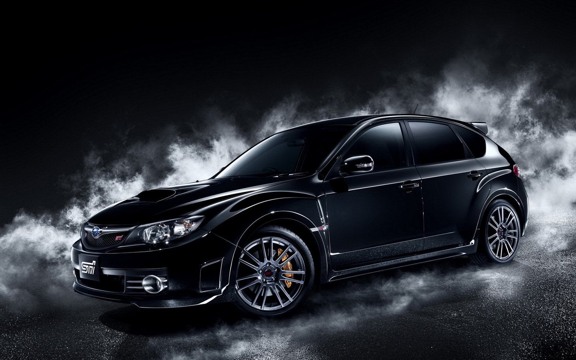 ubaru type s impreza wrx sti auto tuning fond noir voitures transport véhicules