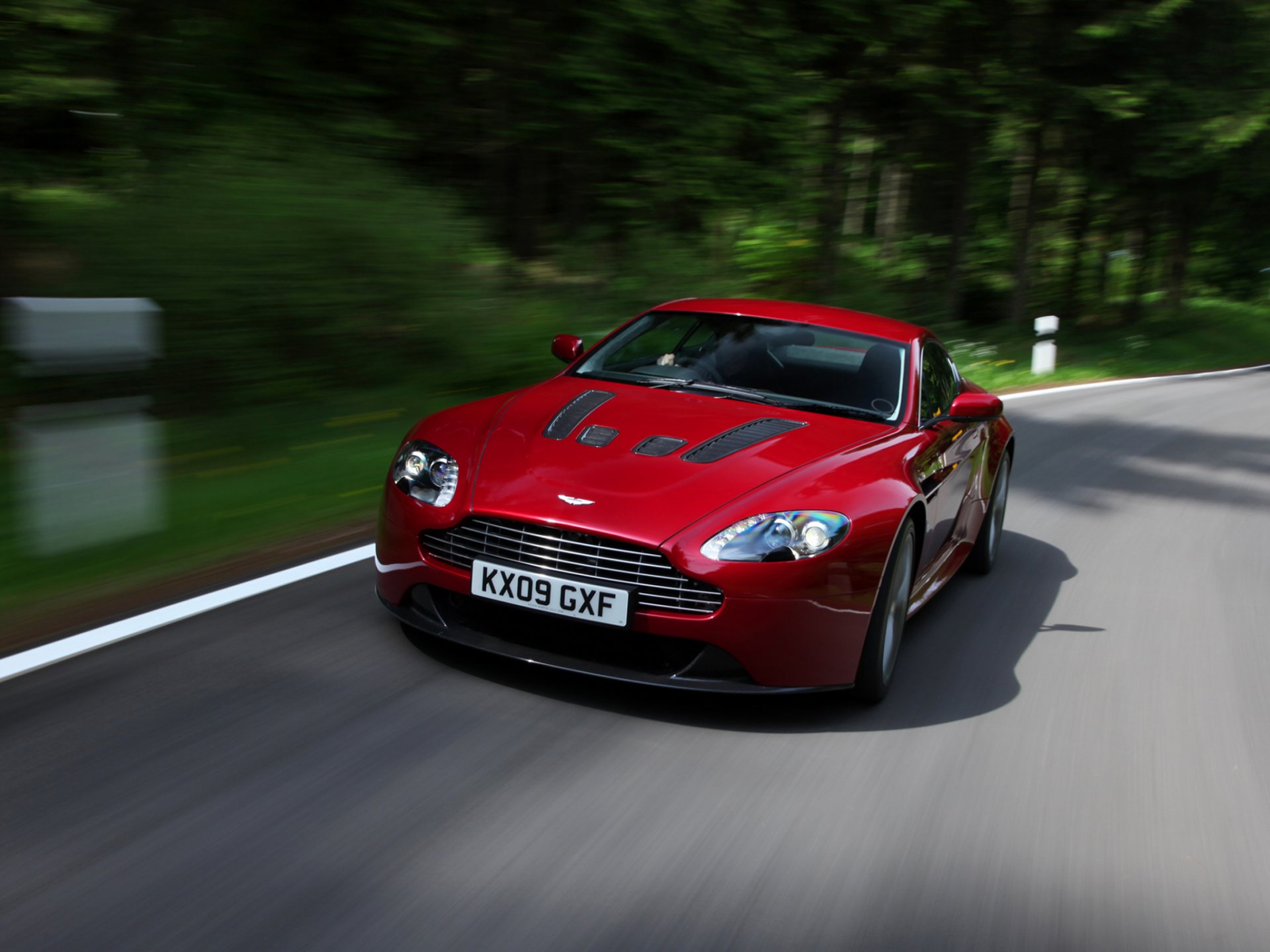 aston martin v12 vantage red view