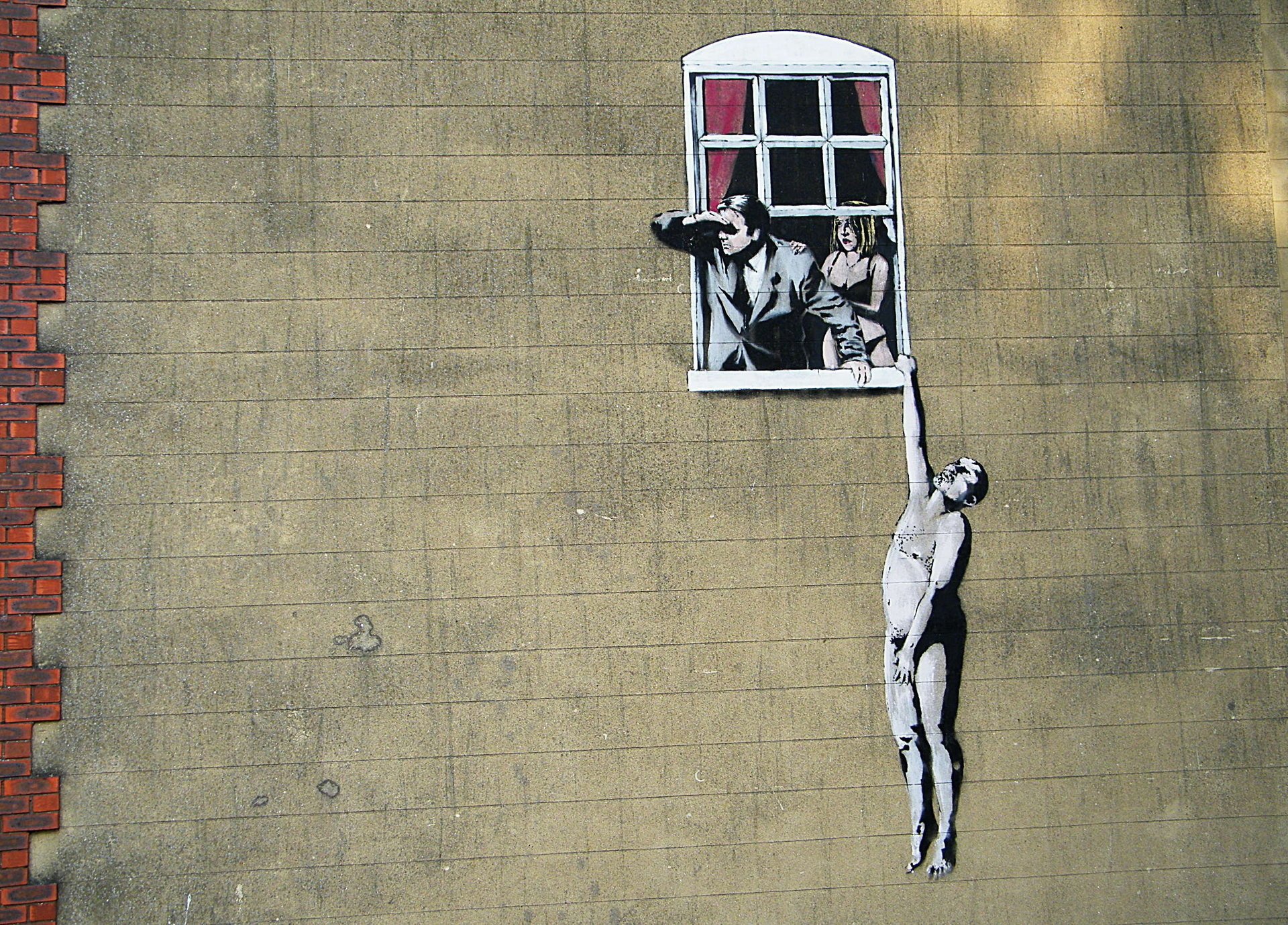 situación banksy graffiti dibujos anime amor gags