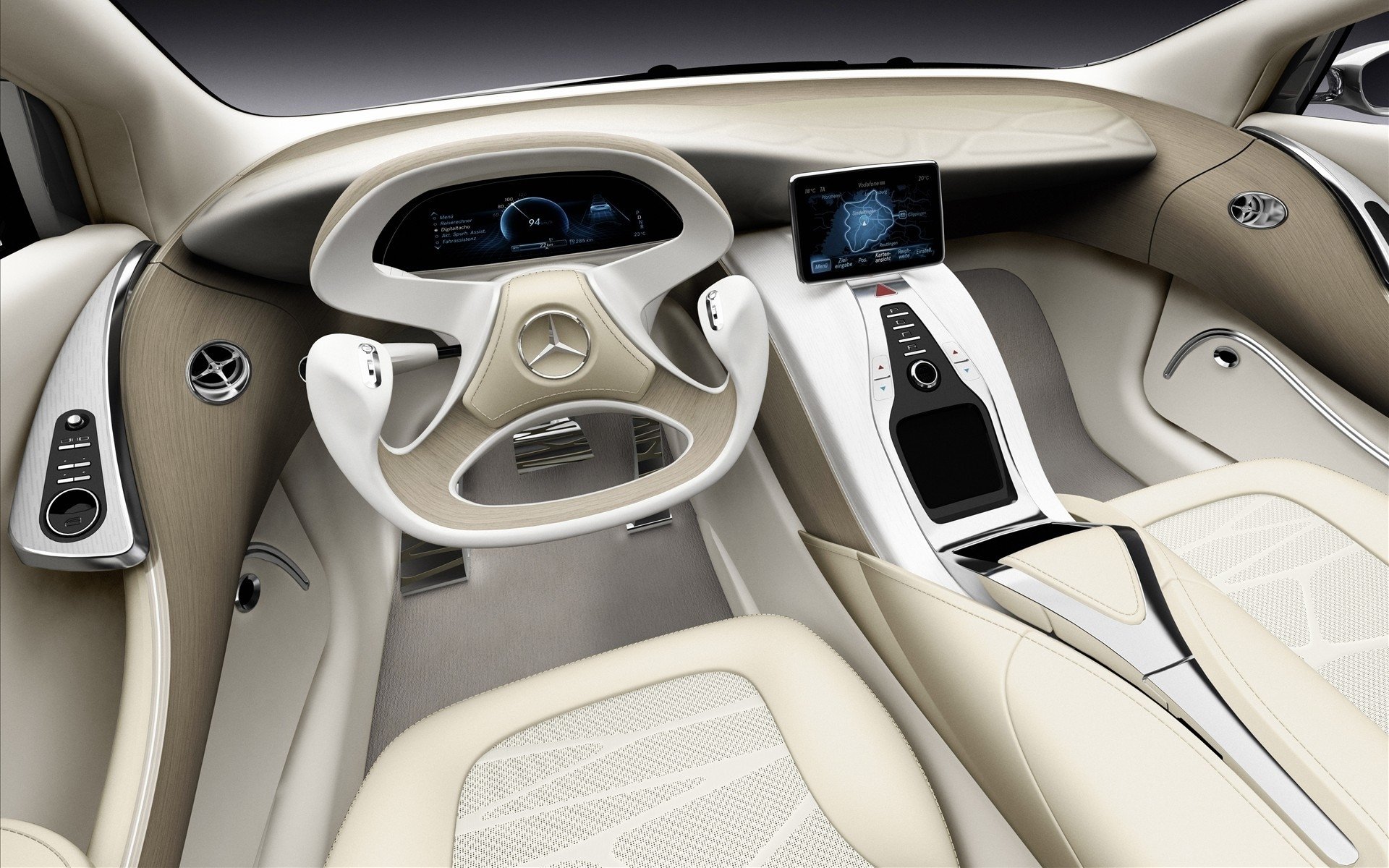 mercedes concept art supercars mercedes-benz white car inside background