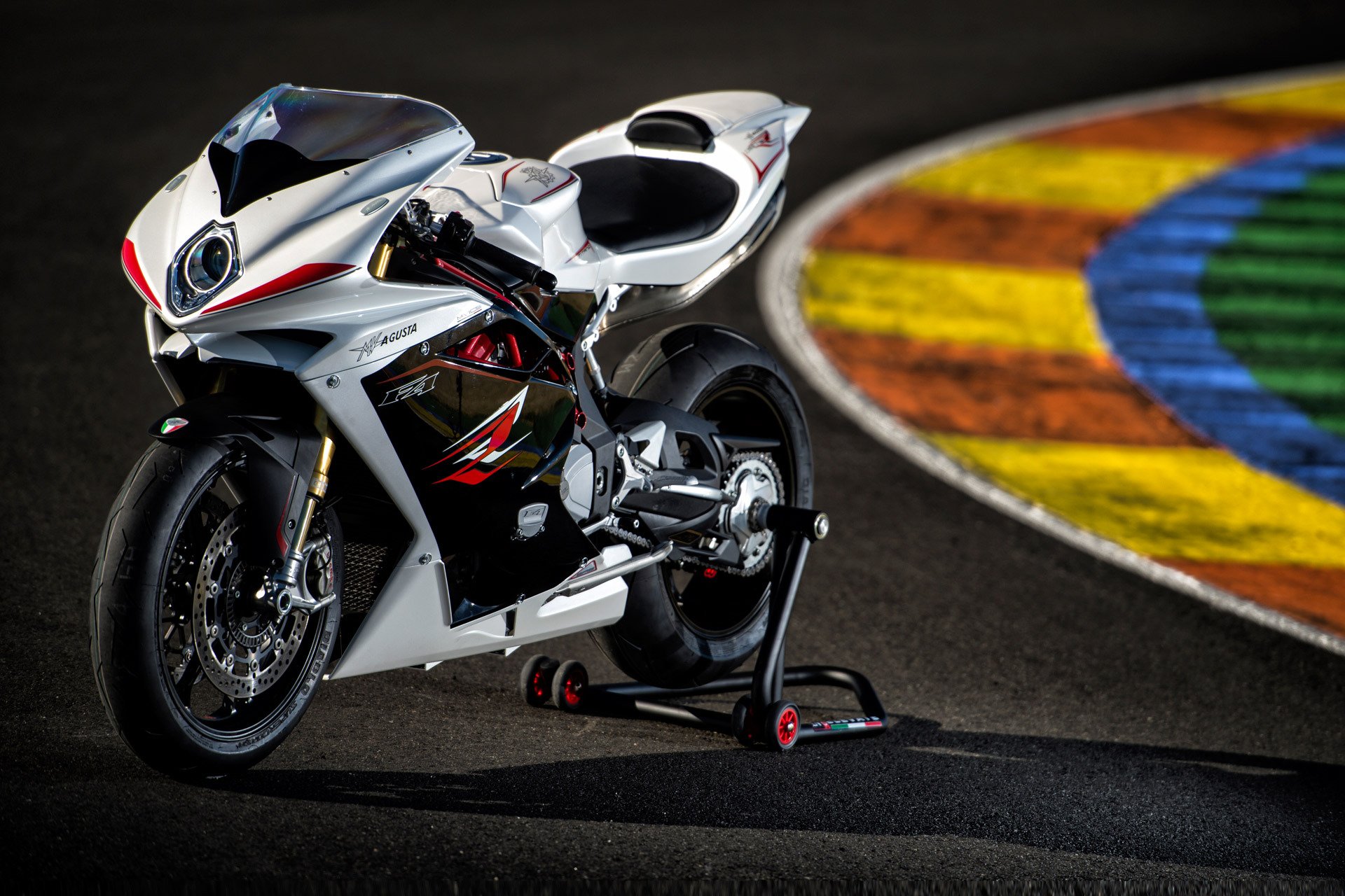 mv agusta f4 rublos blanco motocicleta supersport pista