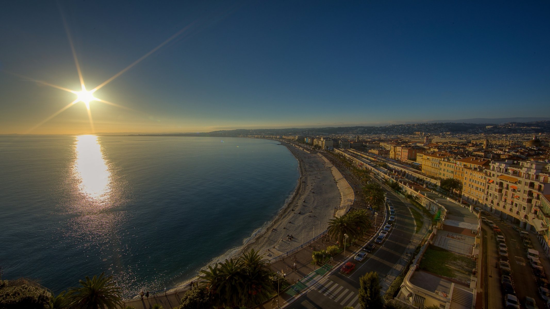 full hd houses road roads coast cities sun sky water embankment ocean sunset bay pier street sand