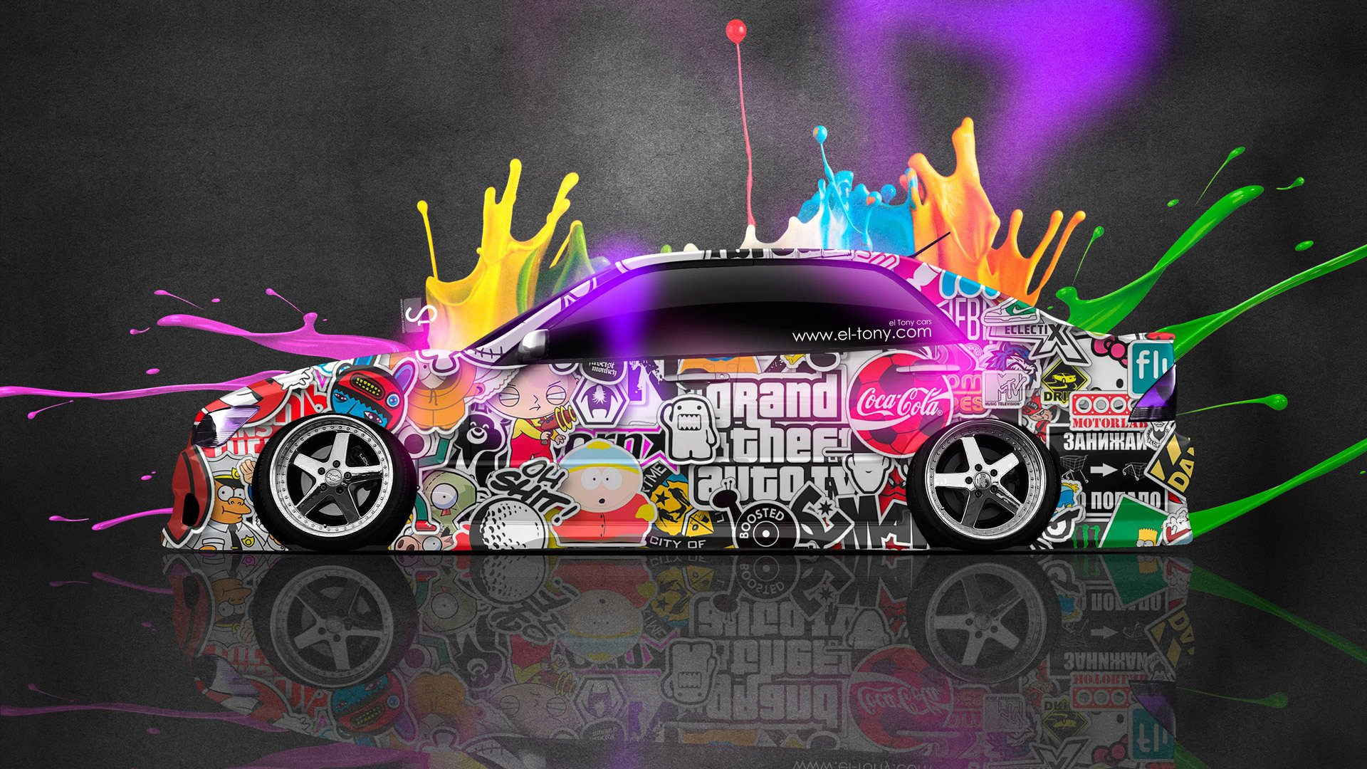 tony kohan toyota altezza jdm lado multicolors abstracto neón el tony coches photoshop toyota altezza pinturas brillo