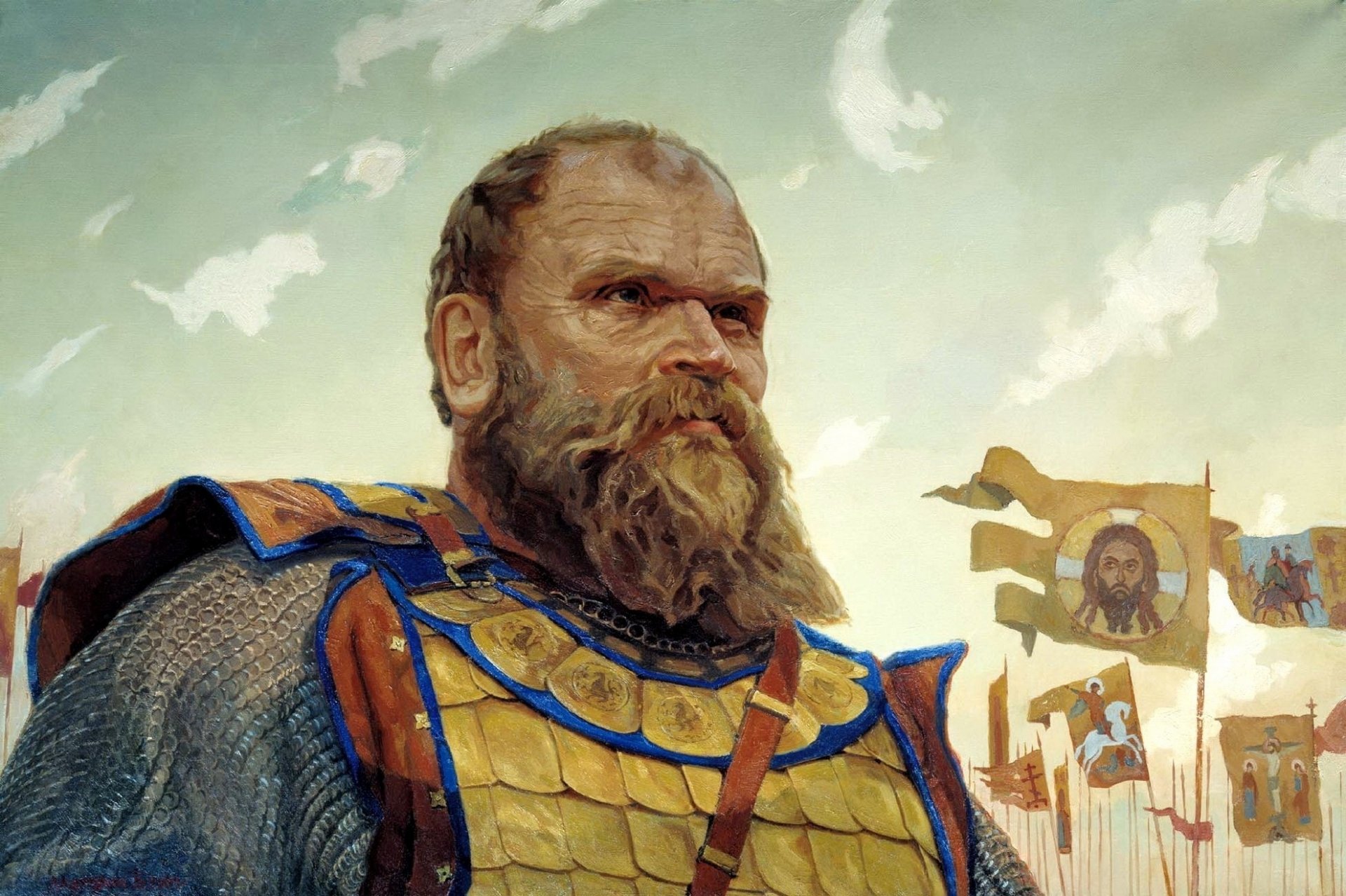 matorin victor eroe della battaglia di kulikovo sguardo ritratto occhi viso cavaliere