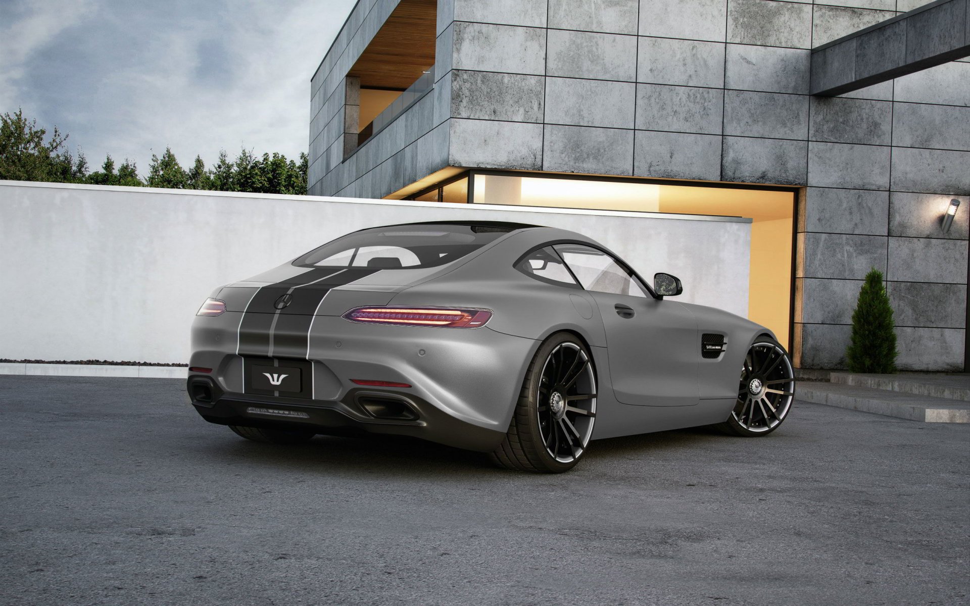 mercedes-benz amg gt tuned wheelsandmore 600hp серый сзади