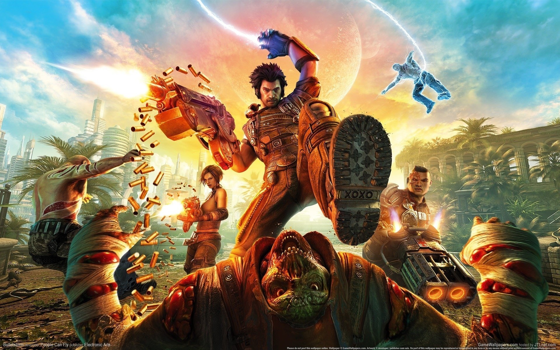 electonic arts tob-shooter bulletstorm pistole kämpfer schlachten zeichnungen anime männer-a schütze-a