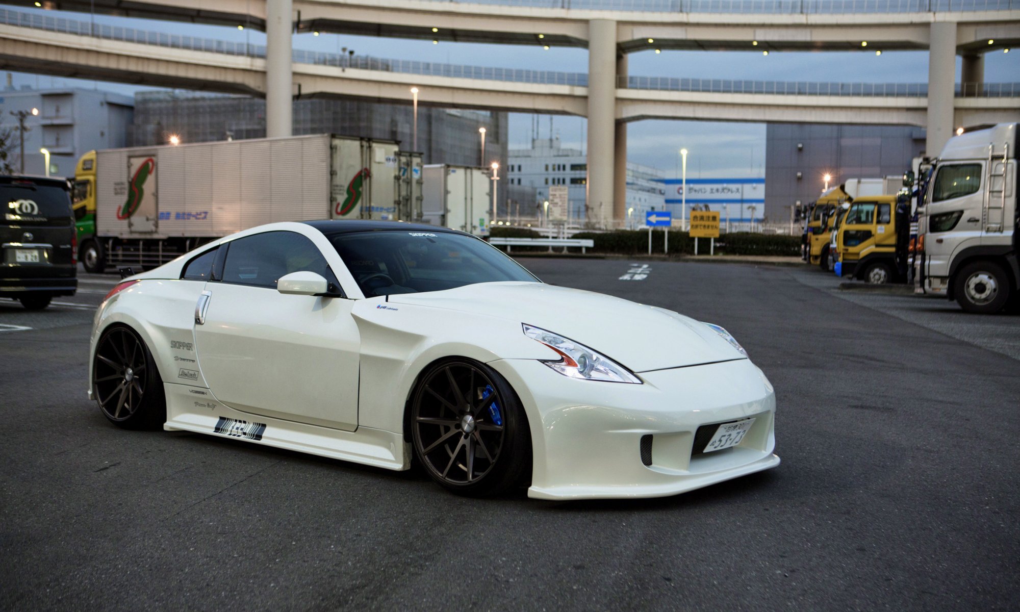 nissan 370z stance white frontside