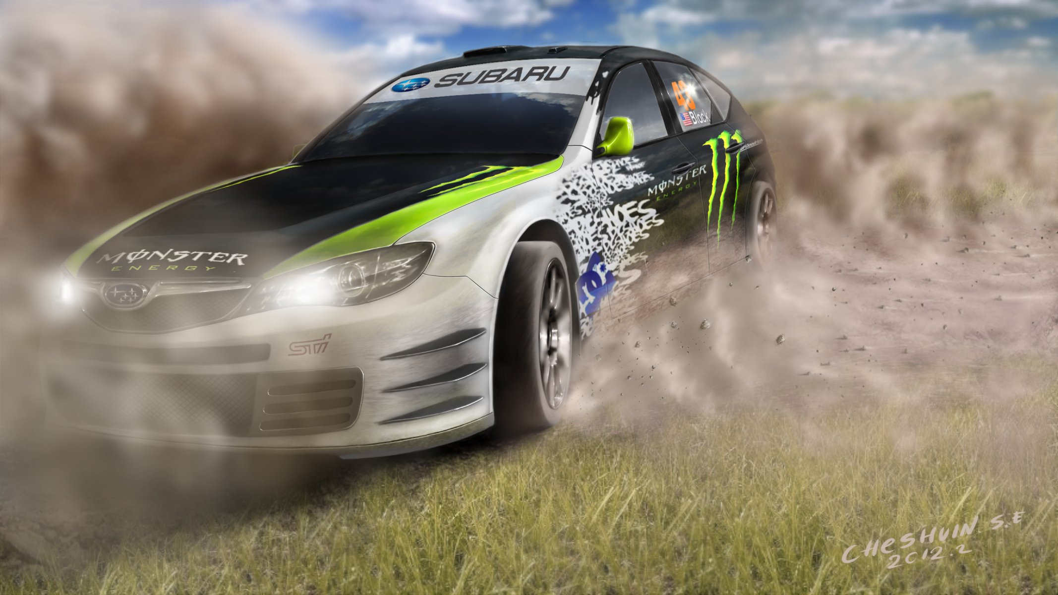 ubaru impreza sti monster energy ken block arte