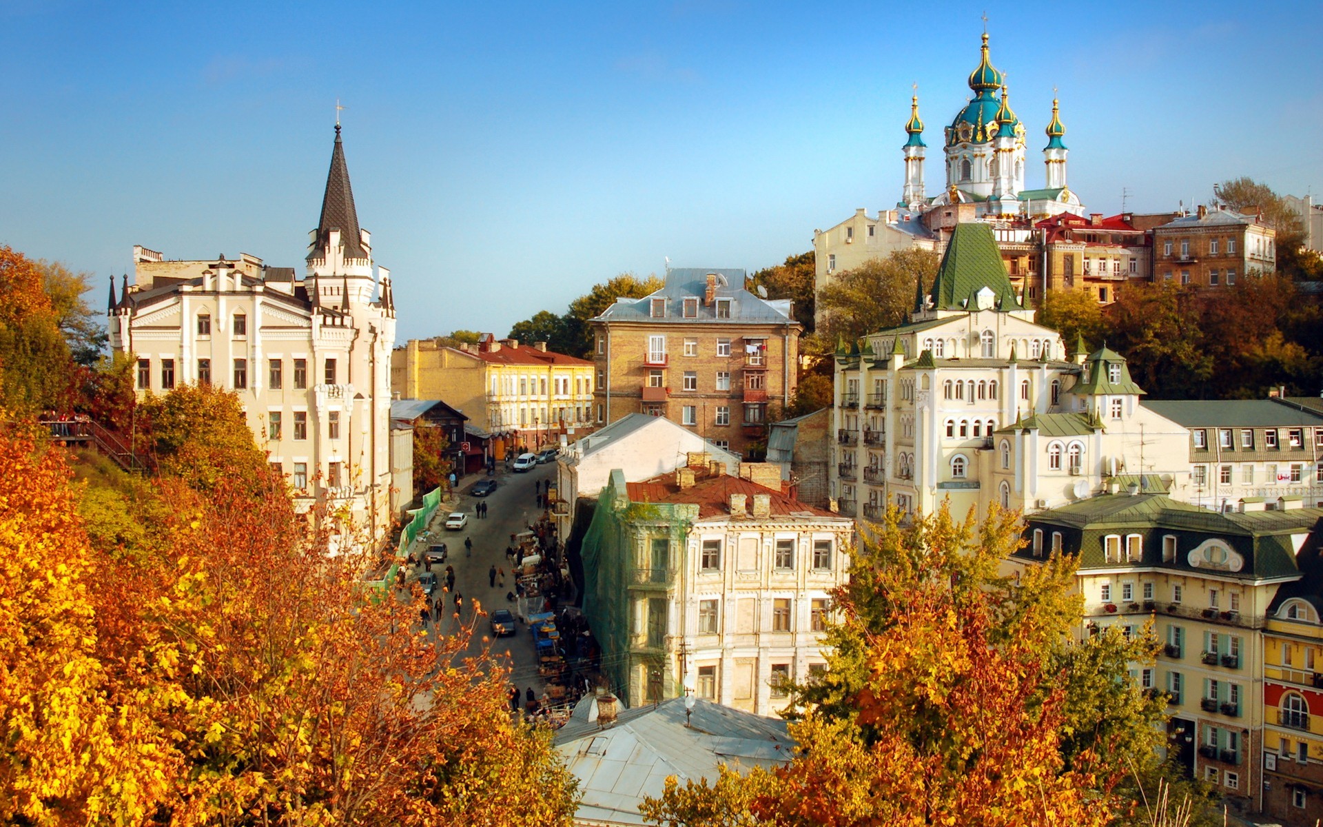 église automne maisons kiev