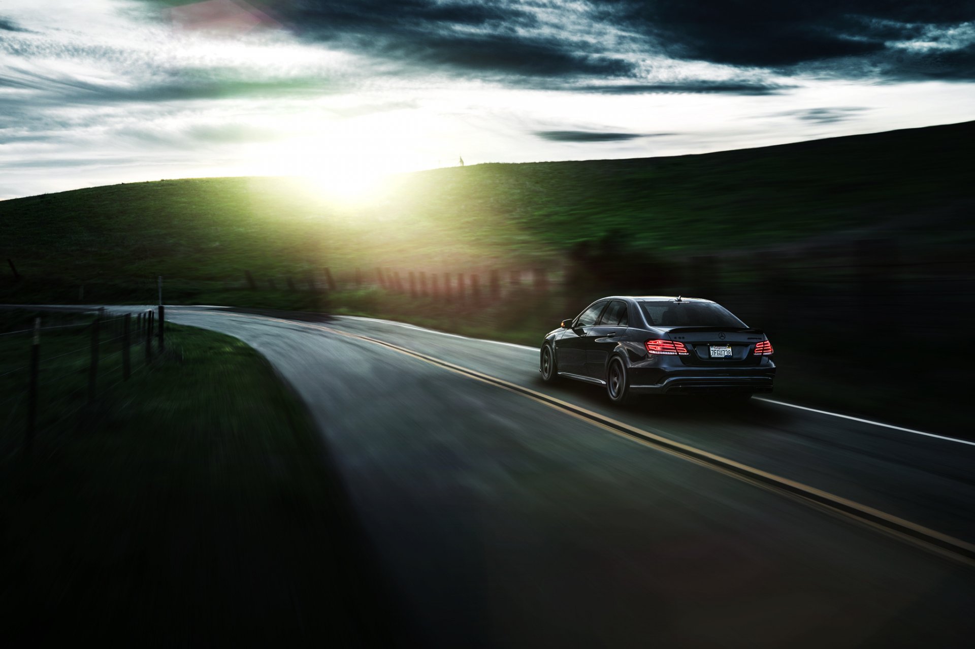 mercedes-benz e63 amg s sonico motorsport california nigth luce natura estate posteriore