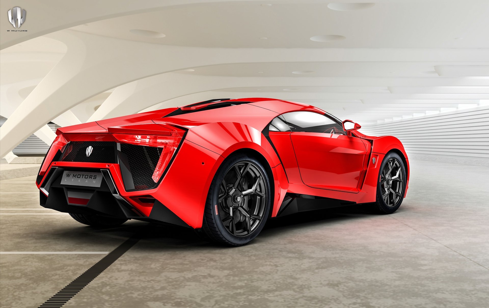 w motors lykan hypersport 2014 czerwony auto tył