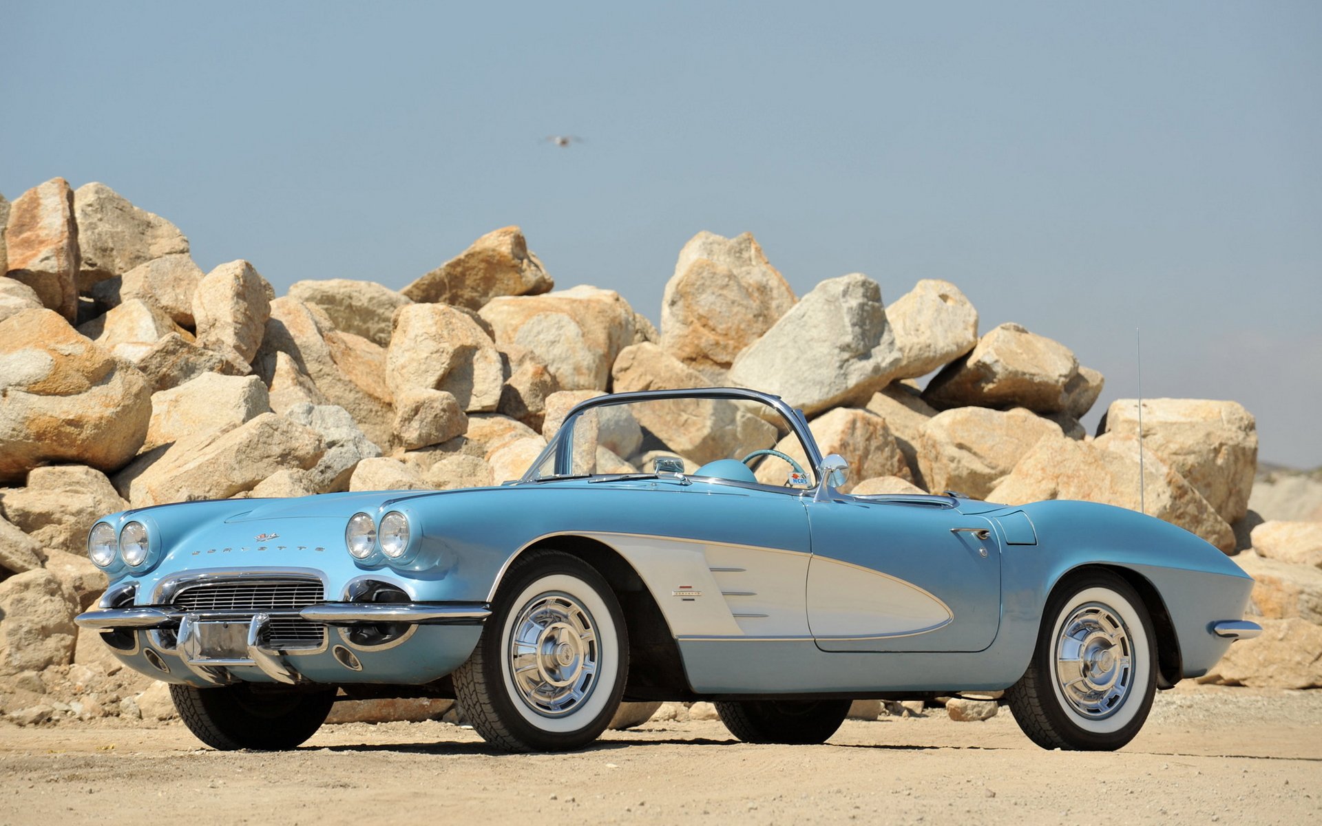 chevrolet corvette c1 1953 clásico retro piedras auto convertible