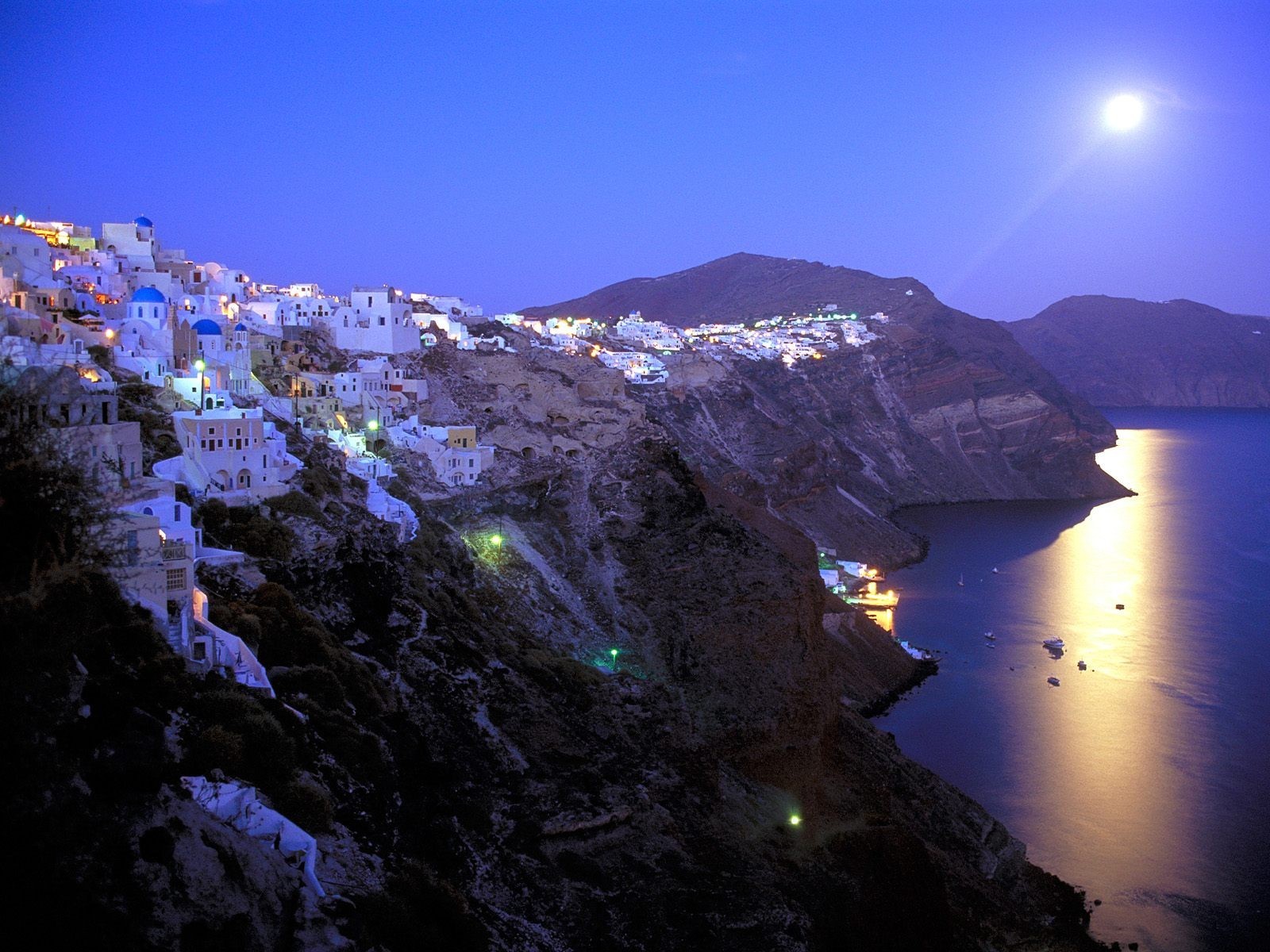 greece santorini moon