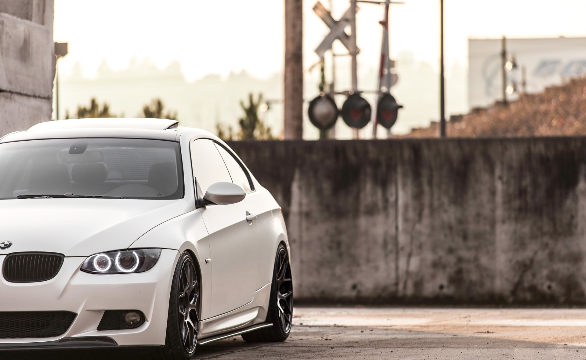 bmw e92 335i bmw reflektory biały biały angel eyes