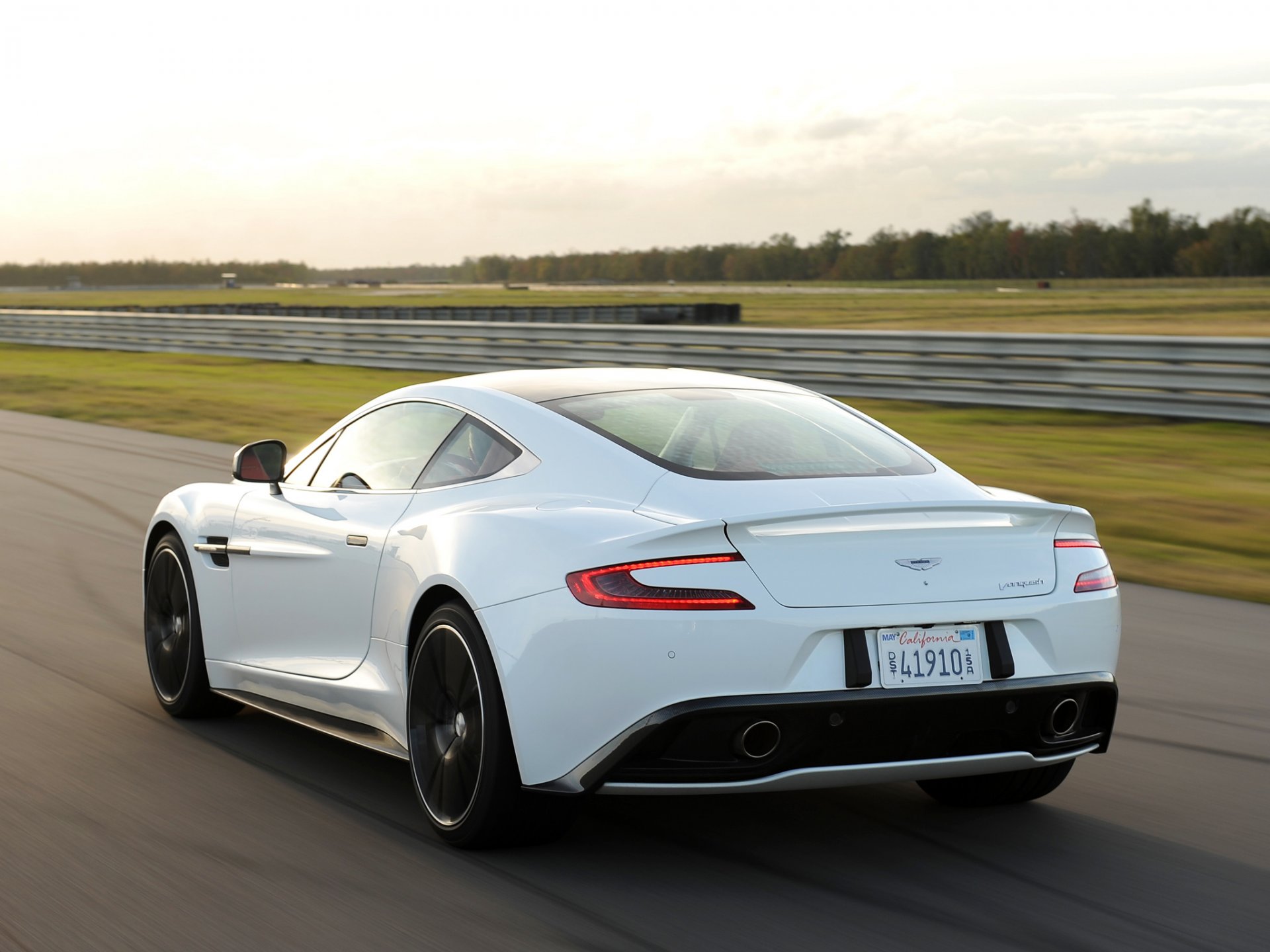 aston martin vanquish rear view wing vehicles supercar white