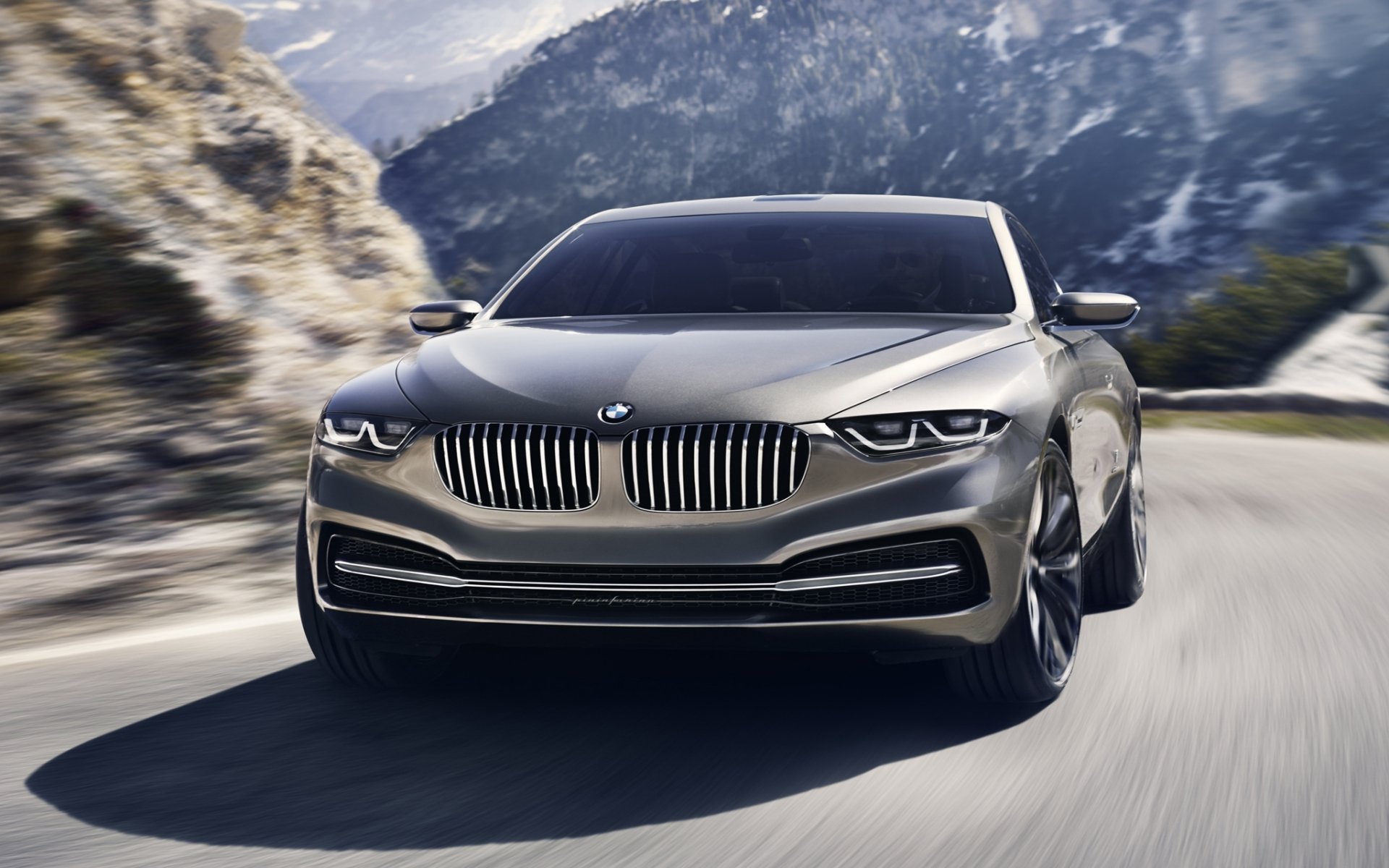 bmw gran lusso coupé bmw gran lasso konzept front straße hintergrund