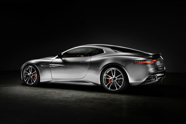 Aston Martin grey on a black background