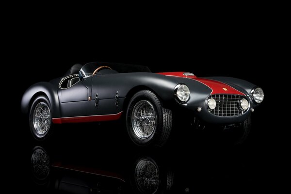 Schwarz-rot retro ferrari mm 53 spyder