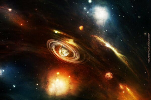 Spirale autour d une planète dans l univers