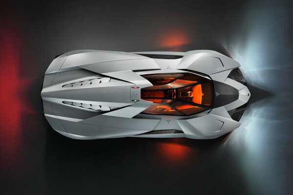 Lamborghini in futuristic silver design