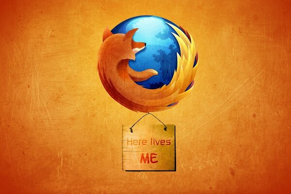 Эмблема Firefox, лиса вокруг планеты земля