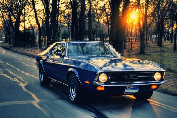 Viejo Ford. Hermosa foto del coche. Coche antiguo. Ford Mustang