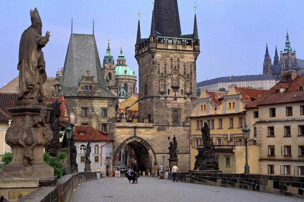 Medieval Charles Bridge in Prague